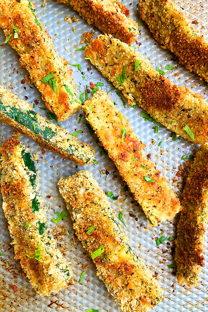 Easy Baked Zucchini Fries in Baking Tray