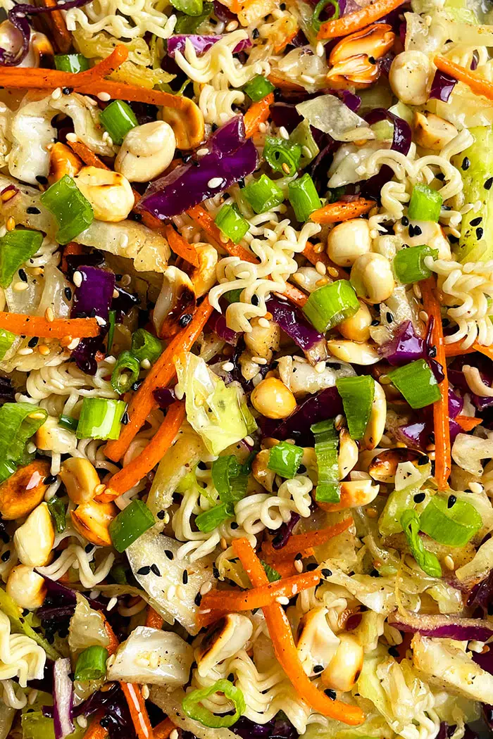 Easy Homemade Asian Salad- Closeup Shot