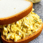 Easy Egg Salad Sandwich on Rustic Gray Background