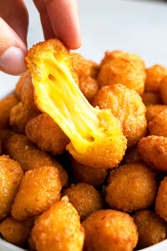 Closeup of Cheese Pull Shot.