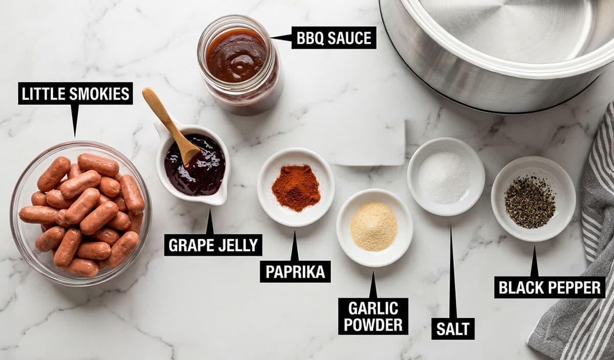 Ingredients for recipe on white marble background. 