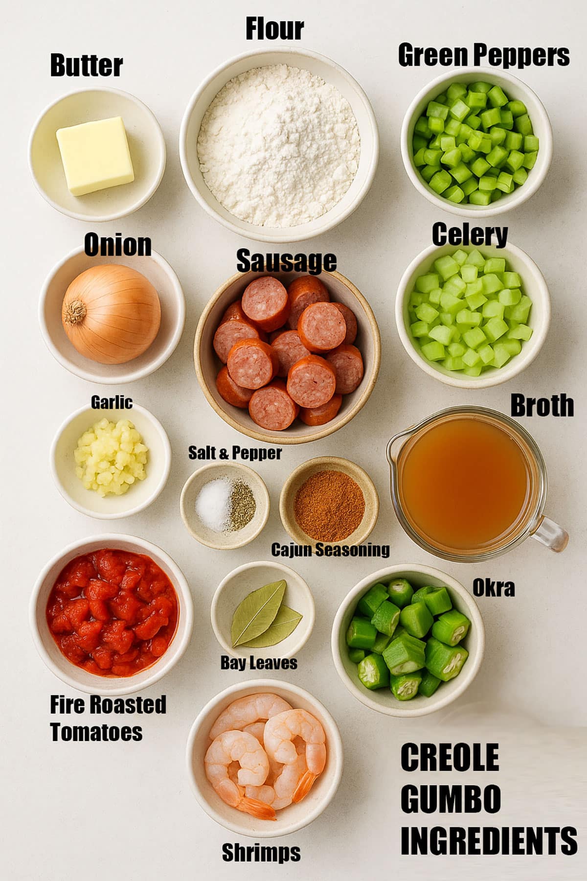 Recipe ingredients on neutral background. 